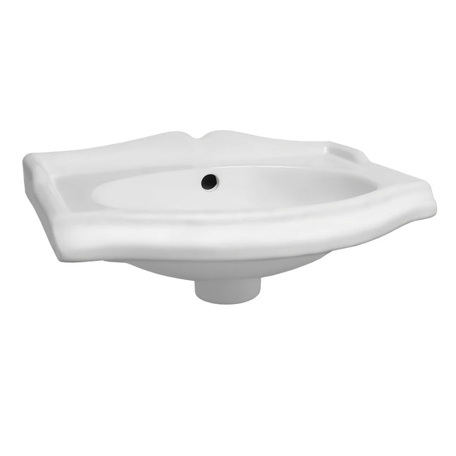 Whitehaus Isabella Collection Small Rectangular Wall Mount Basin With Integrated Oval Bowl - AR035-C Whitehaus