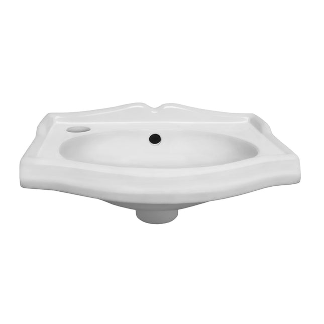 Whitehaus Isabella Collection Small Rectangular Wall Mount Basin With Integrated Oval Bowl - AR035L-C Whitehaus