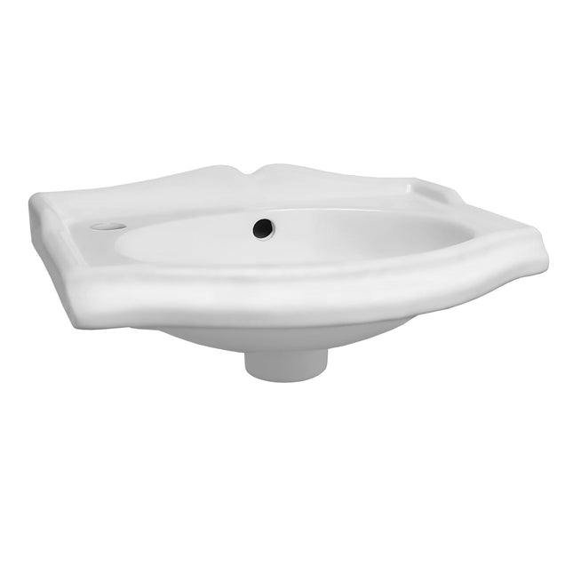 Whitehaus Isabella Collection Small Rectangular Wall Mount Basin With Integrated Oval Bowl - AR035L-C Whitehaus