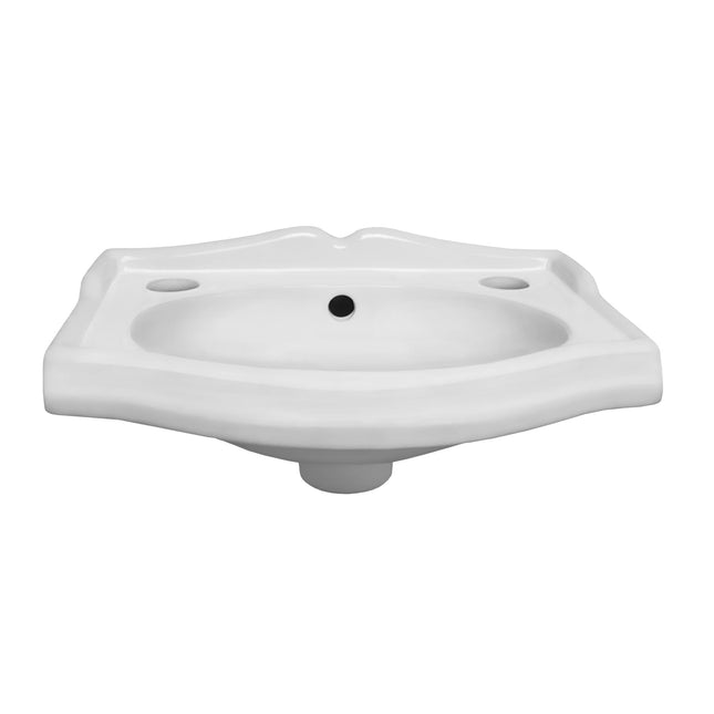 Whitehaus Isabella Collection Small Rectangular Wall Mount Basin With Integrated Oval Bowl - AR035T-C Whitehaus