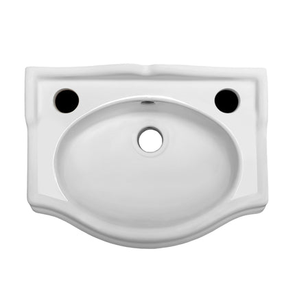 Whitehaus Isabella Collection Small Rectangular Wall Mount Basin With Integrated Oval Bowl - AR035T-C Whitehaus