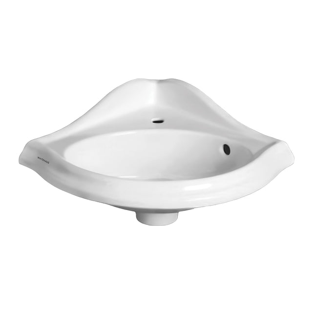 Whitehaus Isabella Collection Corner Wall Mount Basin With Oval Bowl - AR036-C Whitehaus