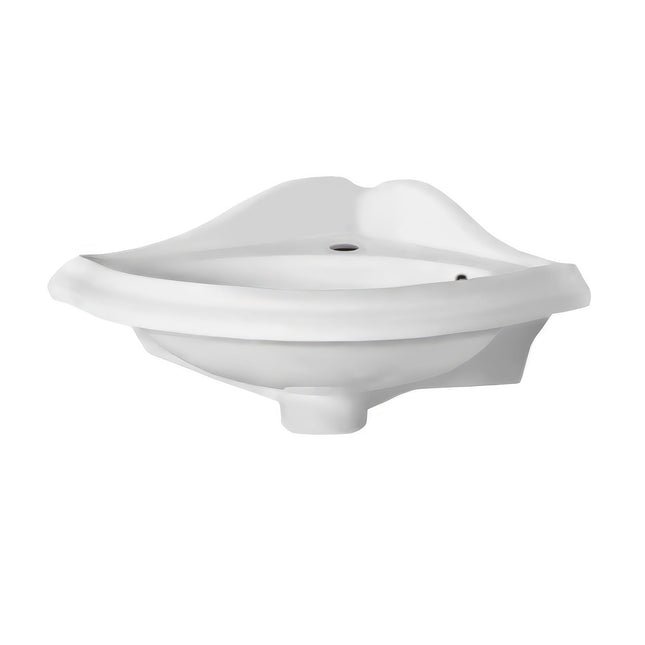 Whitehaus Isabella Collection Corner Wall Mount Basin With Oval Bowl - AR036-C Whitehaus