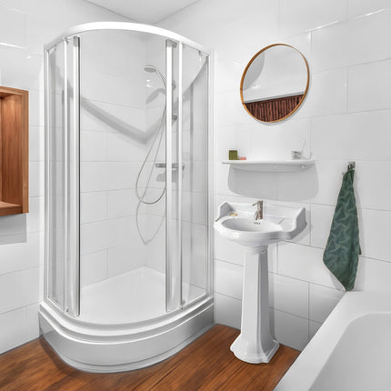 Whitehaus Isabella Collection Traditional Pedestal With An Integrated Small Oval Bowl - AR814-AR815-1H Whitehaus