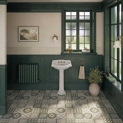 Whitehaus Isabella Collection Traditional Pedestal With An Integrated Small Oval Bowl - AR814-AR815-3H Whitehaus