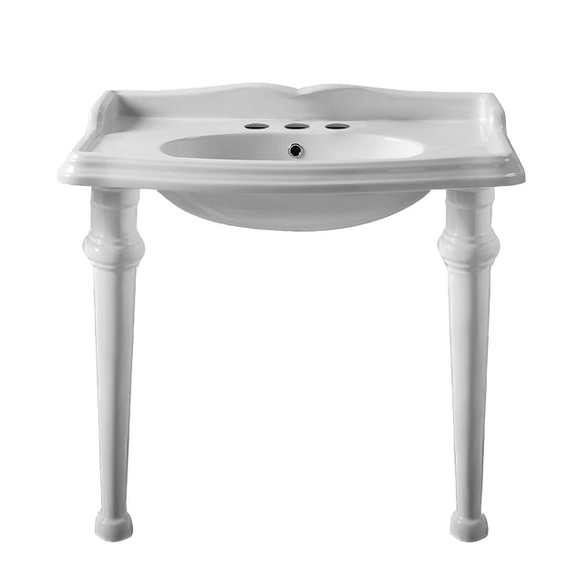 Whitehaus Isabella Collection Rectangular Console With Integrated Oval Bowl - AR864-GB001-3H Whitehaus