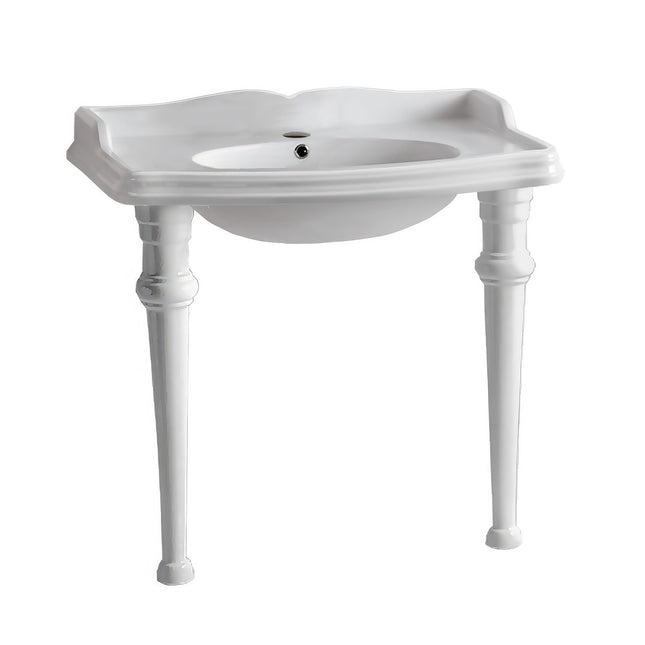 Whitehaus Isabella Collection Rectangular Console With Integrated Oval Bowl - AR864-GB001-1H Whitehaus
