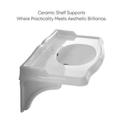 Whitehaus Isabella Collection Large Rectangular Wall Mount Basin With Integrated Oval Bowl - AR864-MNSLEN-1H Whitehaus