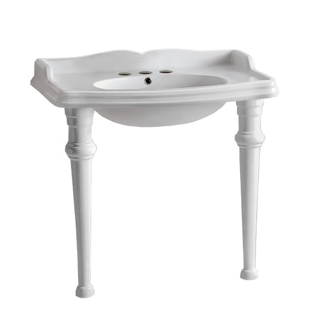 Whitehaus Isabella Collection 40" Rectangular Console Sink With Integrated Oval Bowl - AR874-GB001-3H Whitehaus