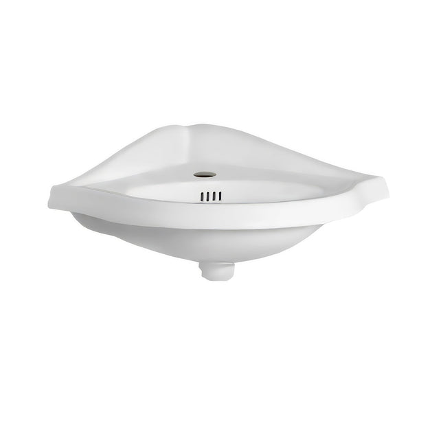Whitehaus Isabella Collection Corner Wall Mount Basin With Single Hole Faucet Drilling - AR884-1H Whitehaus