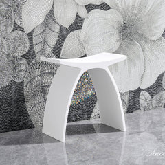 ARCSTONE 14"  Freestanding Solid Surface Bathstool Ancerre Designs