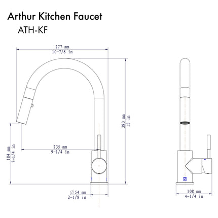 ZLINE Arthur Kitchen Faucet in Chrome (ATH-KF-CH)