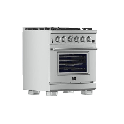 Forno Capriasca 30-Inch Freestanding Gas Range, 4 Burners, True Convection Oven FORNO
