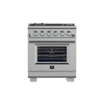 Forno Capriasca 30-Inch Freestanding Gas Range, 4 Burners, True Convection Oven FORNO