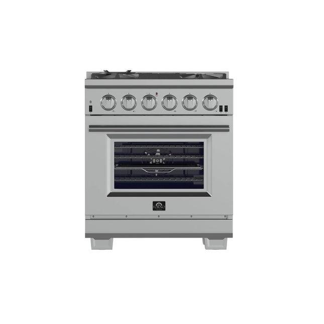 Forno Capriasca 30-Inch Freestanding Gas Range, 4 Burners, True Convection Oven FORNO