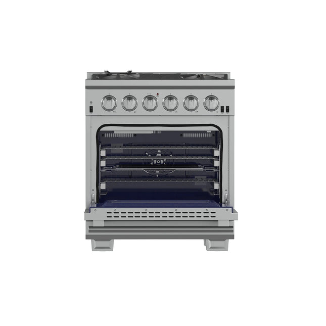Forno Capriasca 30-Inch Freestanding Gas Range, 4 Burners, True Convection Oven FORNO