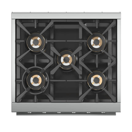 Forno Capriasca 30-Inch Freestanding Gas Range, 4 Burners, True Convection Oven FORNO