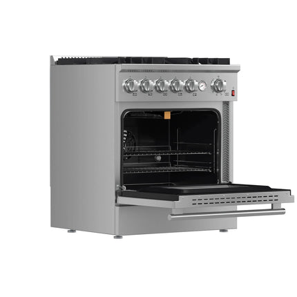 FORNO Giovanni 30-inch Gas Range Stainless Steel, 5 Burners 67,000 BTU, 4.32 cu.ft. Convection Oven FORNO