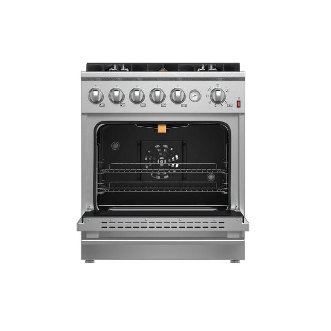 FORNO Giovanni 30-inch Gas Range Stainless Steel, 5 Burners 67,000 BTU, 4.32 cu.ft. Convection Oven FORNO