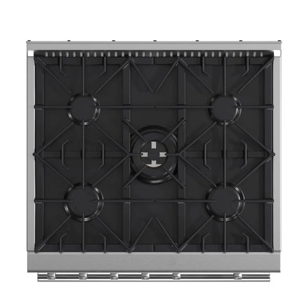 FORNO Giovanni 30-inch Gas Range Stainless Steel, 5 Burners 67,000 BTU, 4.32 cu.ft. Convection Oven FORNO