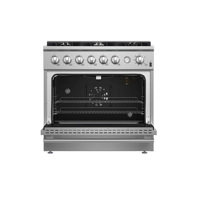 Marco 36-Inch Gas Range Stainless Steel, 6 Burners 67,000 BTU, 5.36 cu.ft. Convection Oven FORNO