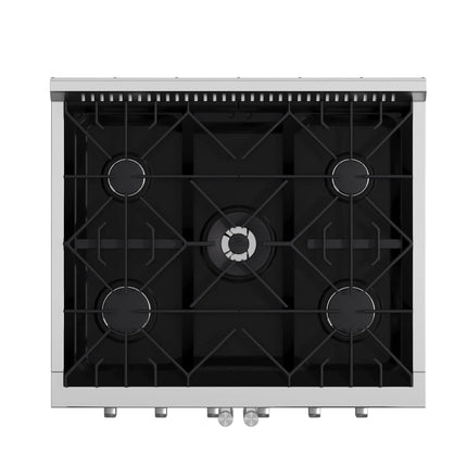 Forno Galiano 30-Inch Freestanding French Door Gas Range, 4 Burners, Convection Oven, Energy Efficient FORNO