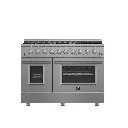 FORNO Premium 2-Piece Kitchen Bundle - Galiano 48" Stainless Steel Gas Range, Forno Maderno 2-28 " Wide Units with Decorative Trim - FBDL-018-03CAUS Forno vendors US