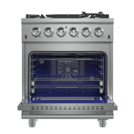 Forno Massimo 30-Inch Freestanding Gas Range, 5 Burners, True Convection Oven FORNO