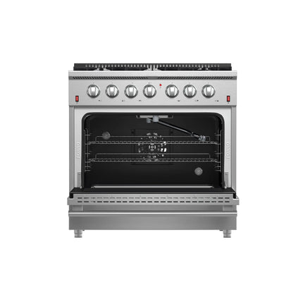 Forno Galiano 36-Inch Freestanding Gas Range, Stainless Steel, 6 Burners, Energy Efficient FORNO