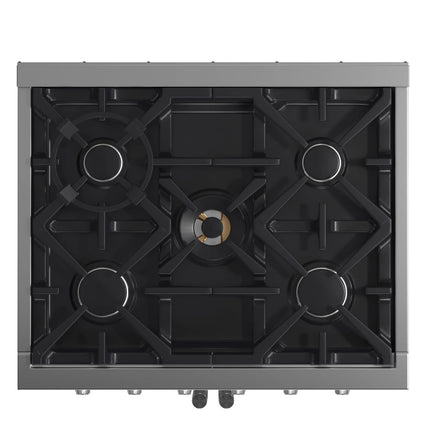 Forno Massimo 30-Inch Freestanding French Door Gas Range, 4 Burners, Convection Oven, Energy Efficient FORNO