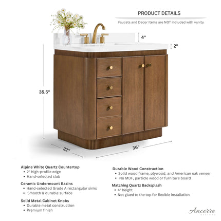 Aston 36" Bath Vanity Set Ancerre Designs