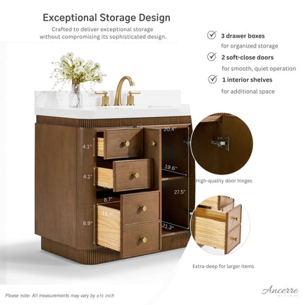 Aston 36" Bath Vanity Set Ancerre Designs