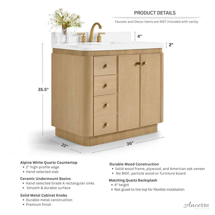 Aston 36" Bath Vanity Set Ancerre Designs