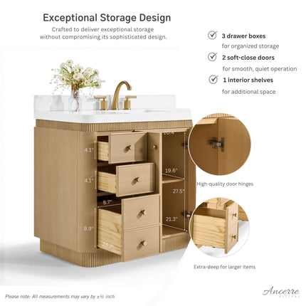 Aston 36" Bath Vanity Set Ancerre Designs