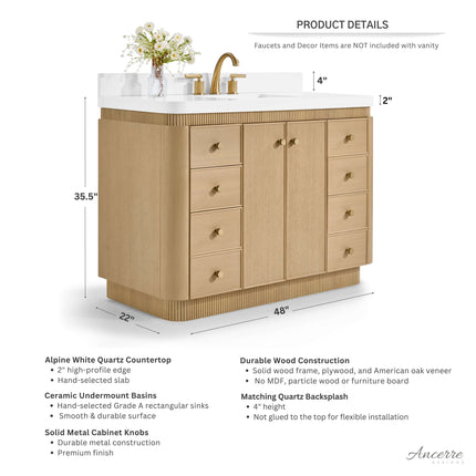 Aston 48" Bath Vanity Set Ancerre Designs