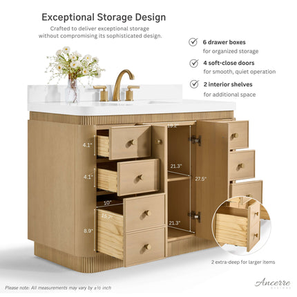 Aston 48" Bath Vanity Set Ancerre Designs