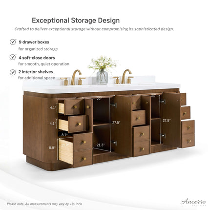 Aston 84" Bath Vanity Set Ancerre Designs