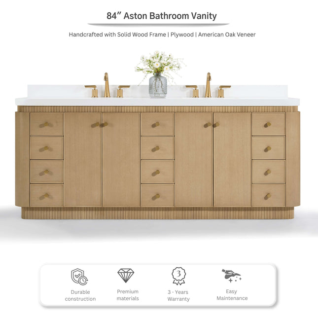 Aston 84" Bath Vanity Set Ancerre Designs