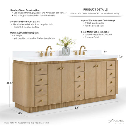 Aston 84" Bath Vanity Set Ancerre Designs