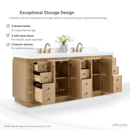 Aston 84" Bath Vanity Set Ancerre Designs