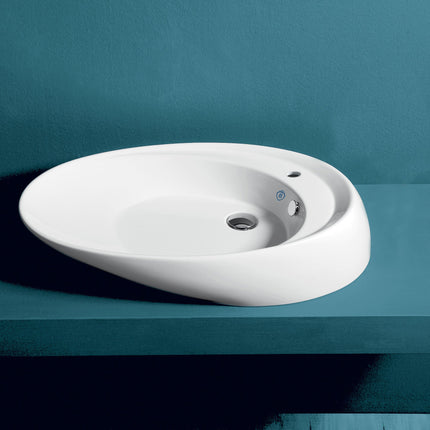 Whitehaus Britannia Oval Above Mount Basin With Single Faucet Hole Drill - B-BO12 Whitehaus