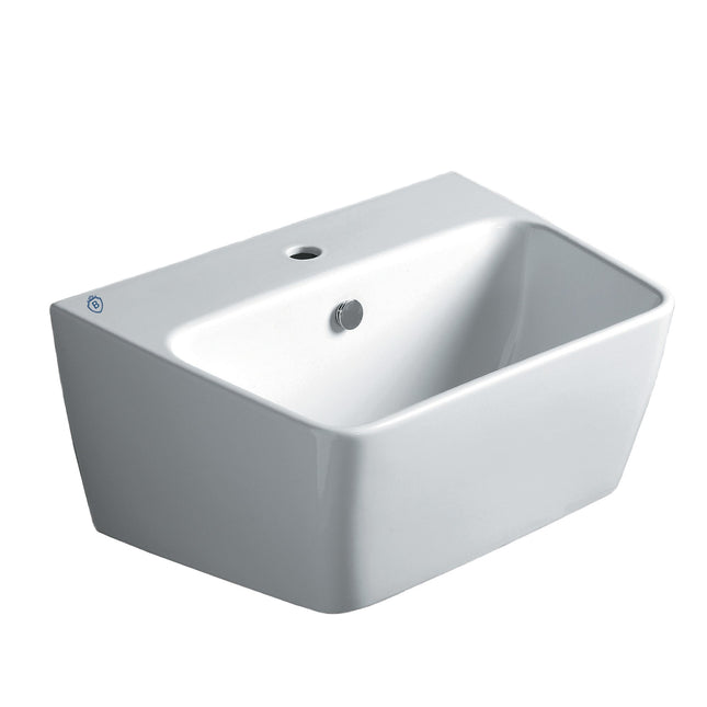 Whitehaus Britannia Rectangular Wall Mount Basin With Single Hole Drill - B-DE13 White Haus