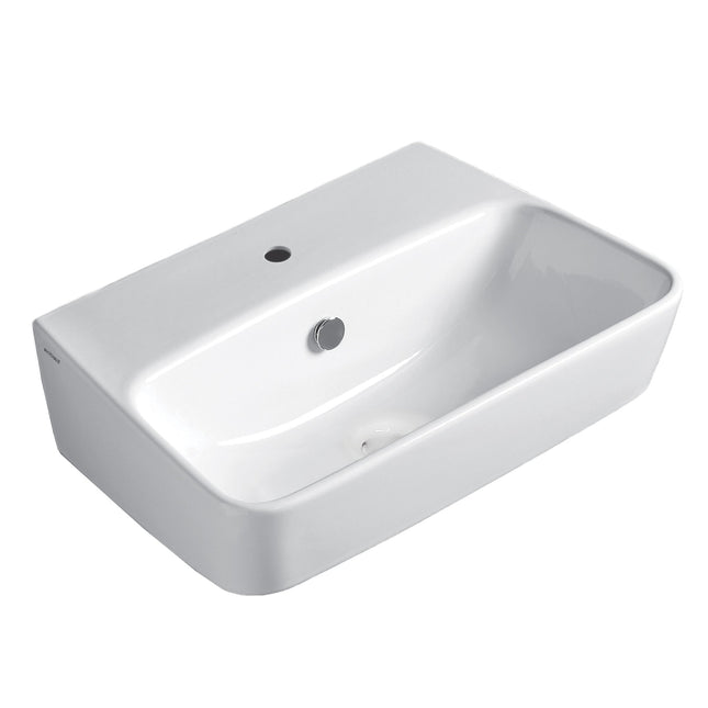 Whitehaus Britannia Rectangular Wall Mount Basin With Single Hole Drill - B-DE14 Whitehaus