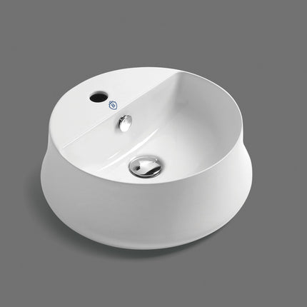 Whitehaus Britannia Round Above Mount Basin With Single Faucet Hole Drill - B-SH03 Whitehaus