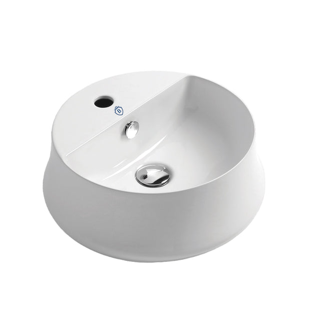 Whitehaus Britannia Round Above Mount Basin With Single Faucet Hole Drill - B-SH03 Whitehaus