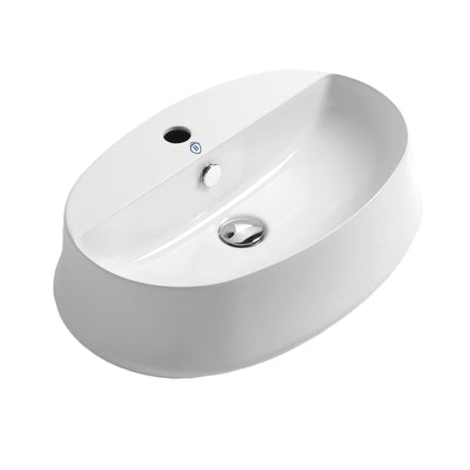 Whitehaus Britannia Oval Above Mount Basin With Single Faucet Hole Drill - B-SH05 Whitehaus