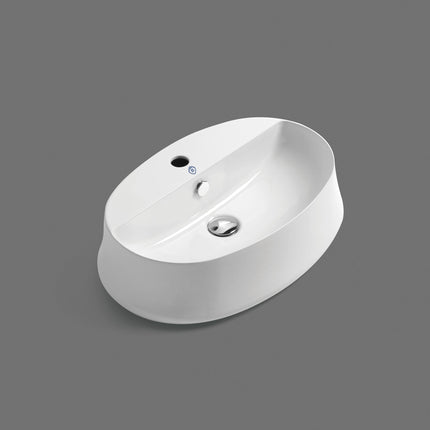 Whitehaus Britannia Oval Above Mount Basin With Single Faucet Hole Drill - B-SH05 Whitehaus