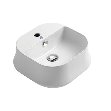 Whitehaus Britannia Square Above Mount Basin With Single Faucet Hole Drill - B-SH07 Whitehaus
