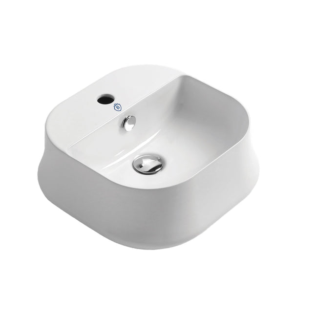 Whitehaus Britannia Square Above Mount Basin With Single Faucet Hole Drill - B-SH07 Whitehaus