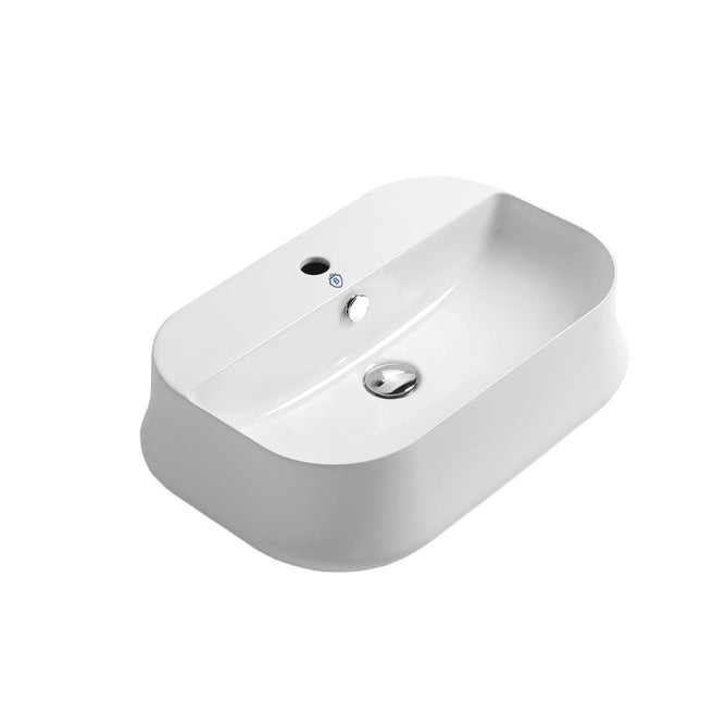 Whitehaus Britannia Rectangular Above Mount Basin With Single Faucet Hole Drill - B-SH09 Whitehaus